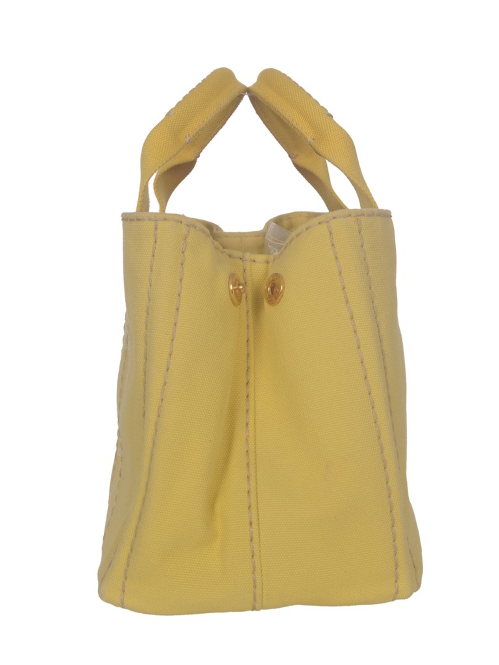 ♥️Prada Small Logo ellow Canvas Mini Tote with White Logo♥️ - Picture 4 of 16